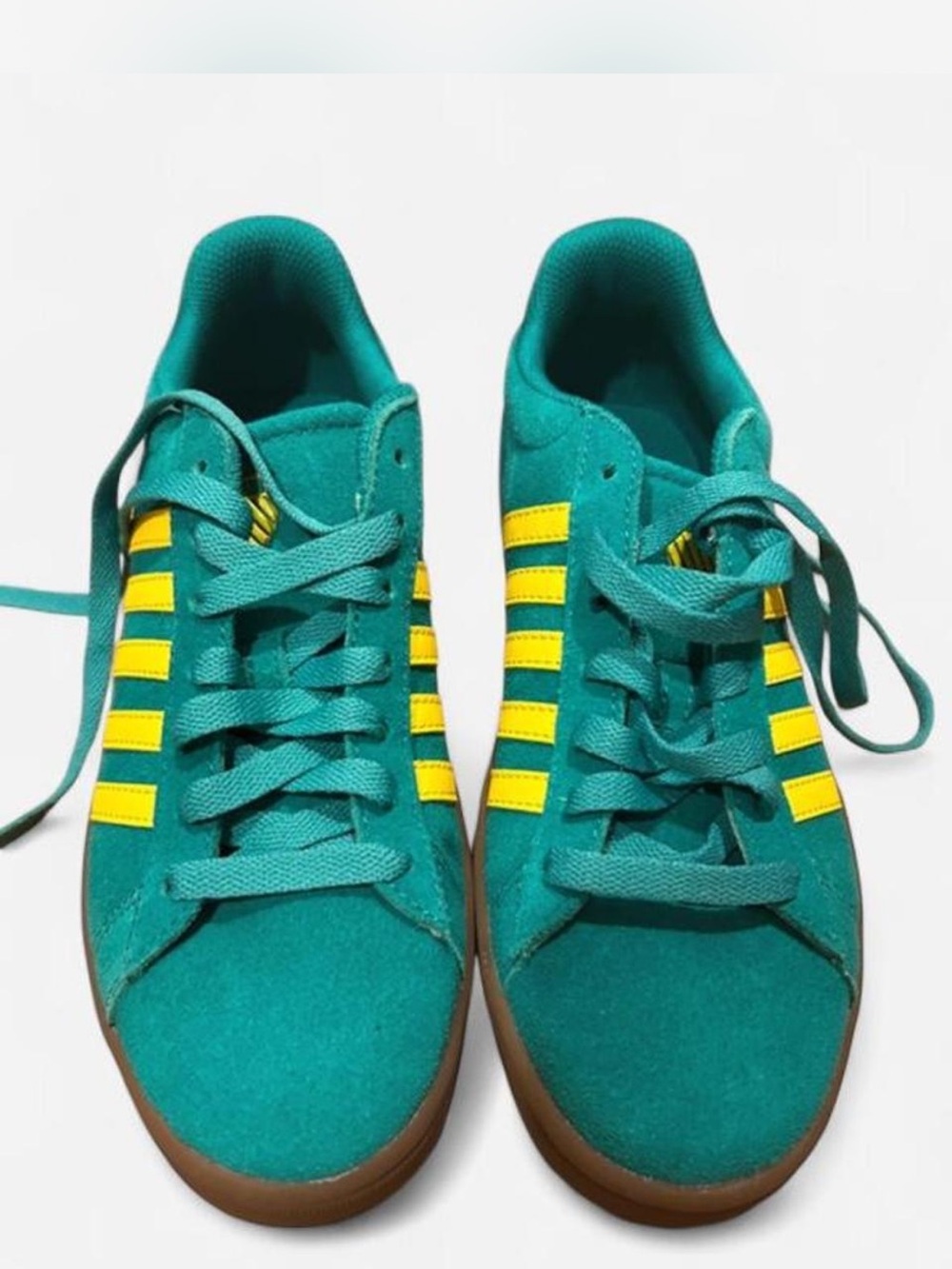 K-Swiss Teal Sneakers with Yellow Stripes